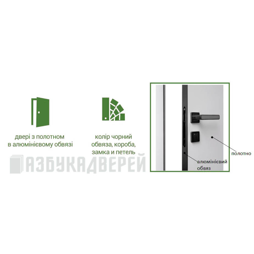 Двері прихованого монтажу Multistrato FT + торец AL чорний