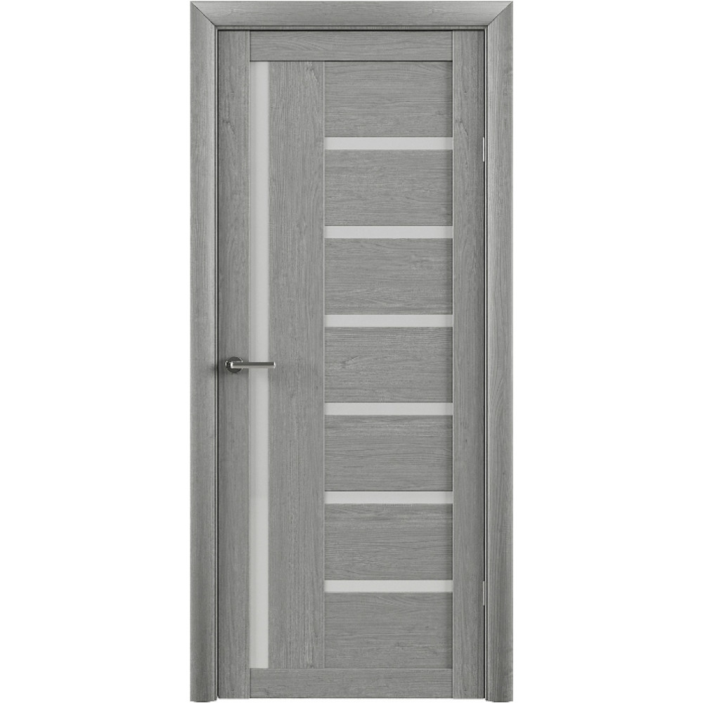 Межкомнатная дверь Luxdoors Bianca — Ясень дымчатый, сатиновое стекло, Eco-Tex покрытие