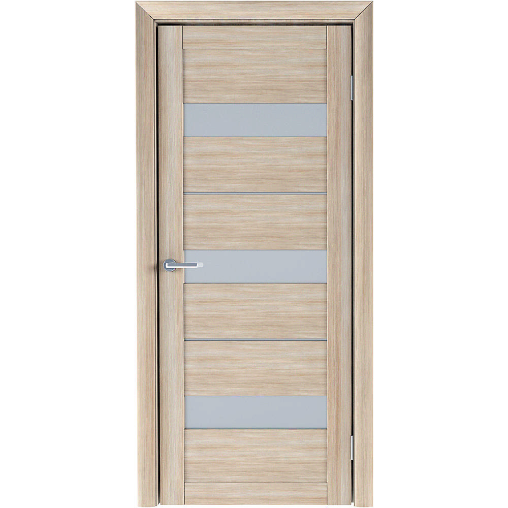 Межкомнатная дверь Luxdoors Praga — Акация, сатиновое или черное стекло, Eco-Tex покрытие