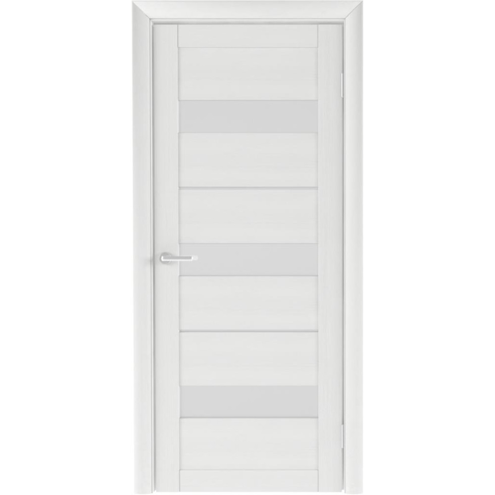 Межкомнатная дверь Luxdoors Praga — Лиственница белая, сатиновое или черное стекло, Eco-Tex покрытие