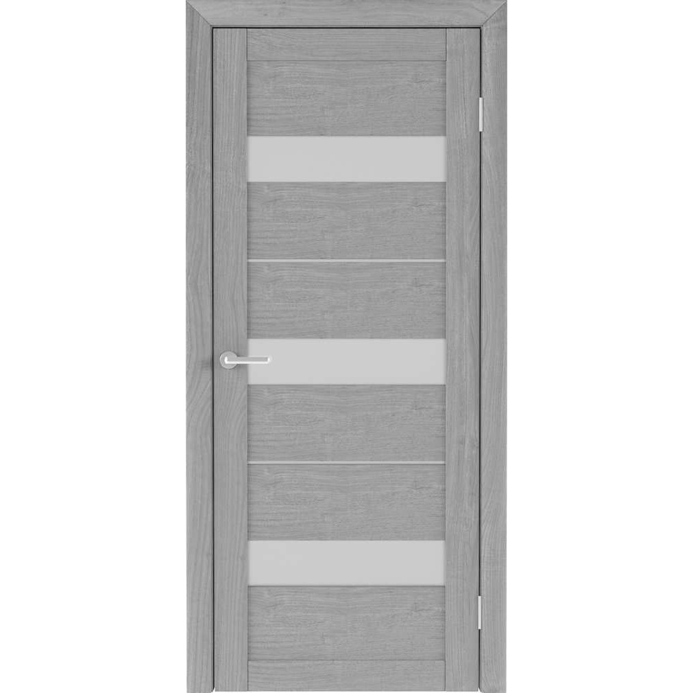 Межкомнатная дверь Luxdoors Praga — Ясень дымчатый, сатиновое или черное стекло, Eco-Tex покрытие