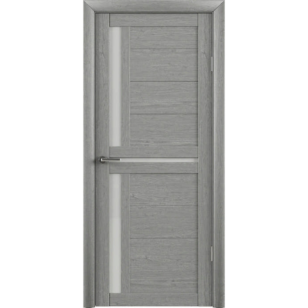 Межкомнатная дверь Luxdoors Tina — Ясень дымчатый, сатиновое или черное стекло, Eco-Tex покрытие