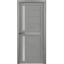 Межкомнатная дверь Luxdoors Tina — Ясень дымчатый, сатиновое или черное стекло, Eco-Tex покрытие