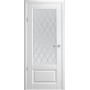 Міжкімнатні двері Luxdoors Лувр-1 — VINIL білий, глуха чи зі склом ромб, колекція Галерея