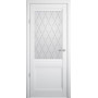 Міжкімнатні двері Luxdoors Рим — білий VINIL, скло сатин ромб, колекція Галерея