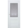 Міжкімнатні двері Luxdoors Рим — білий VINIL, скло сатин ромб, колекція Галерея