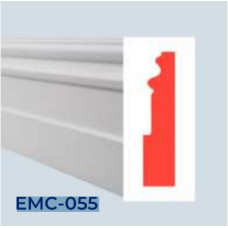 Плинтус МДФ крашенный 80*16 мм, белый дизайнерский EMC-55
