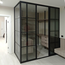 Кутова скляна перегородка Graphite Corner