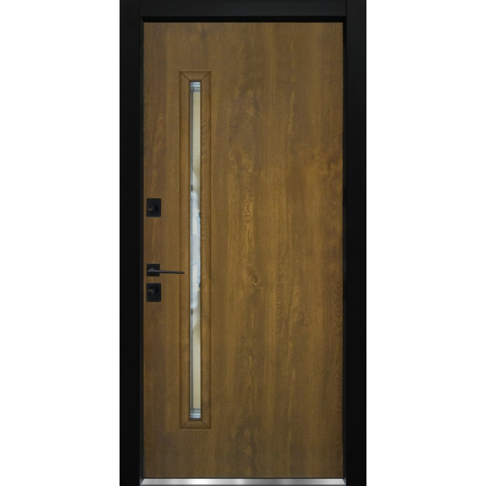 Входные двери StarMax Glass темный дуб