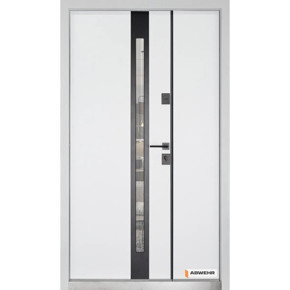 Входные двери Abwehr Nordi Glass 1200 Ral 7021 (Серия DEFENDER)